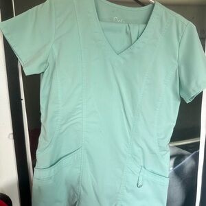Mint Green V-Neck Scrub Top